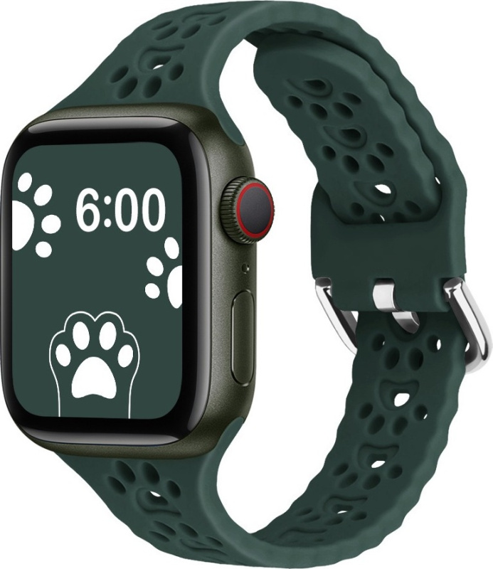 Mi-band Řemínek s pacičkami a přezkovým zapínáním pro Apple Watch 38/40/41/42(S10)mm Barevná varianta: Tmavě zelený