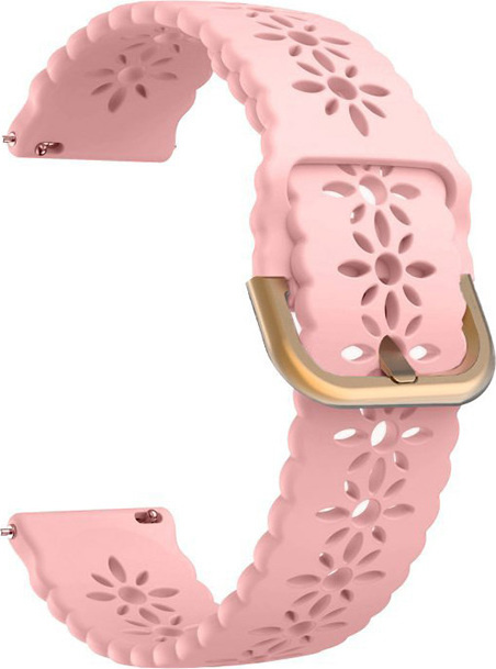 Řemínek s perforováním a přezkovým zapínáním 22mm Barevná varianta: Světle růžová se zlatou přezkou