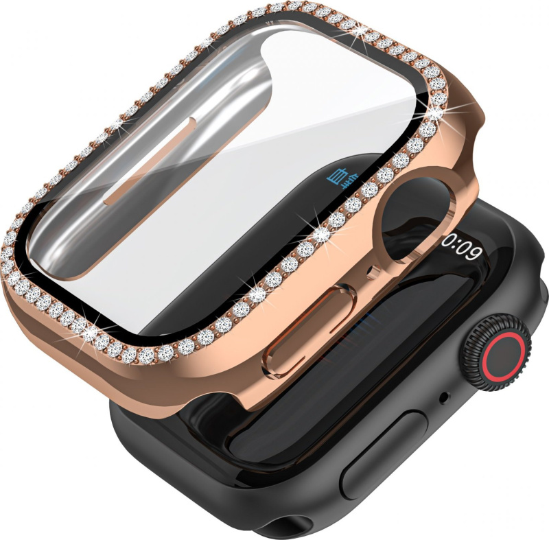 Ochranné kamínkové pouzdro se sklíčkem pro Apple Watch 44mm Barevná varianta: Růžovo-zlatý