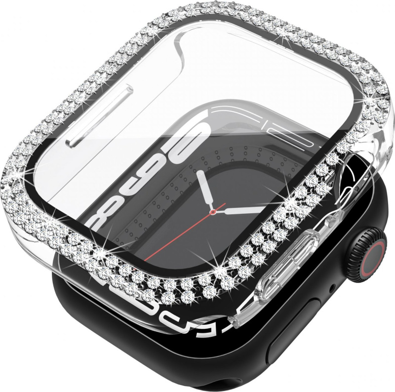 Ochranné dvojité kamínkové pouzdro se sklíčkem pro Apple Watch 38mm Barva: průhledný