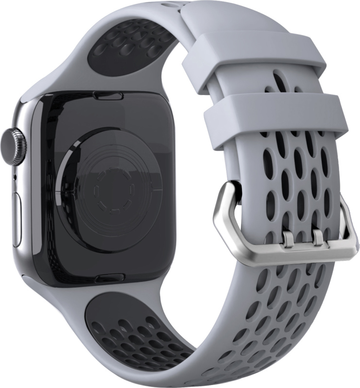 Perforovaný řemínek s dvojitým zapínáním pro Apple Watch 42/44/45/46/49mm Barevná varianta: Šedo-černý