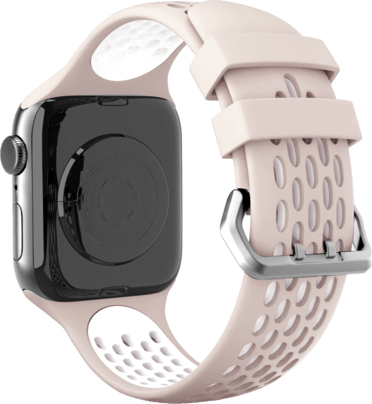 Perforovaný řemínek s dvojitým zapínáním pro Apple Watch 38/40/41/42(S10)mm Barevná varianta: Béžovo-bílý
