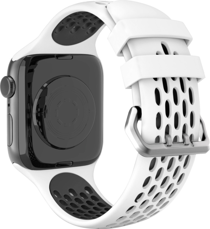 Perforovaný řemínek s dvojitým zapínáním pro Apple Watch 38/40/41/42(S10)mm Barevná varianta: Bílo-Černý