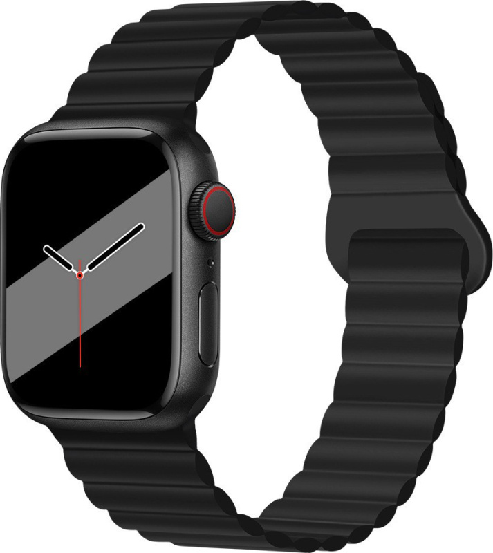 Silikonový magnetický řemínek pro Apple Watch 38/40/41/42(S10)mm Barva: Černá