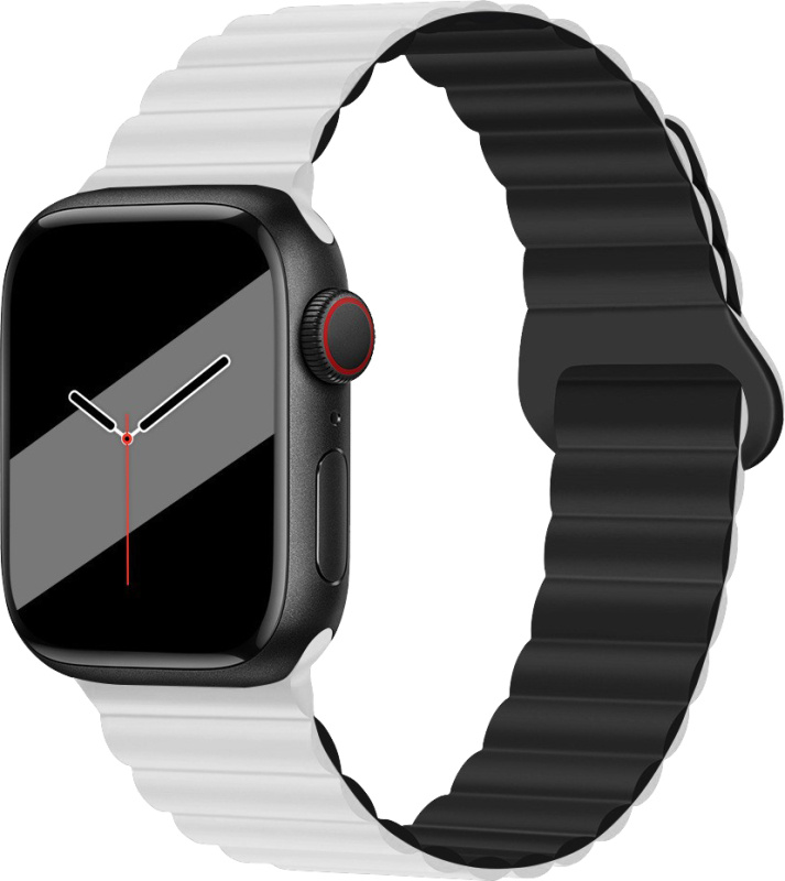 Silikonový magnetický řemínek pro Apple Watch 38/40/41/42(S10)mm Barva: Bílo-černá