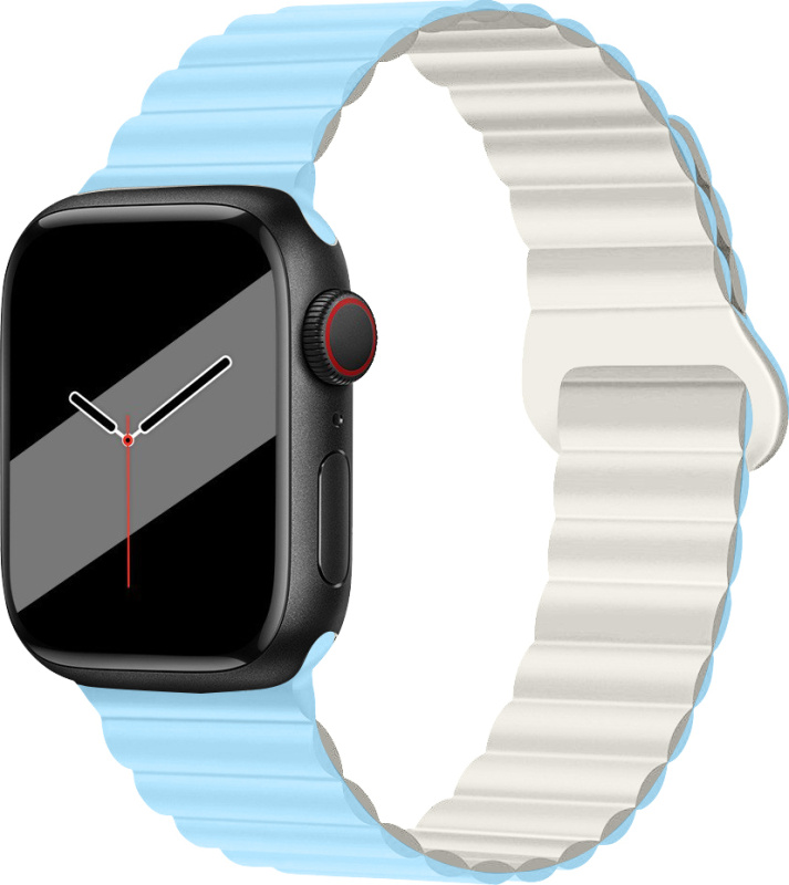 Silikonový magnetický řemínek pro Apple Watch 38/40/41/42(S10)mm Barva: Modro-Bílá