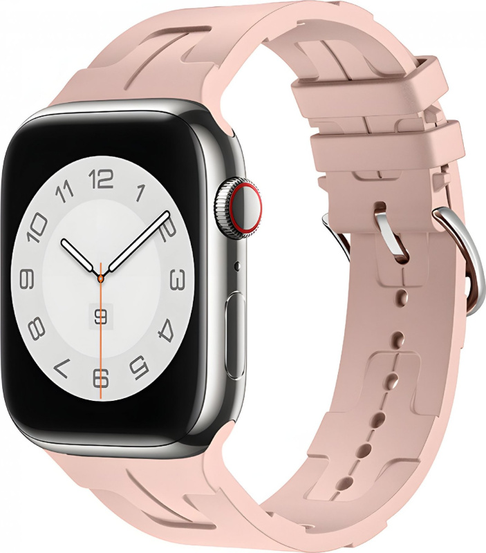 Silikonový řemínek se vzorkem pro Apple Watch 38/40/41mm Barva náramku: Pískově růžová