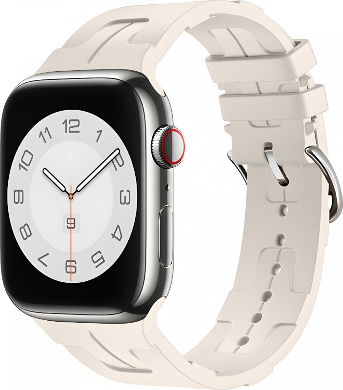 Silikonový řemínek se vzorkem pro Apple Watch 38/40/41mm Barva náramku: Slonová kost