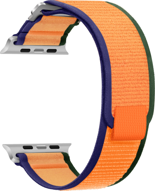 Nylonový řemínek se stahovacím poutkem a sponou pro Apple Watch 42/44/45/46/49mm Barva: Oranžovo-modro-zelená