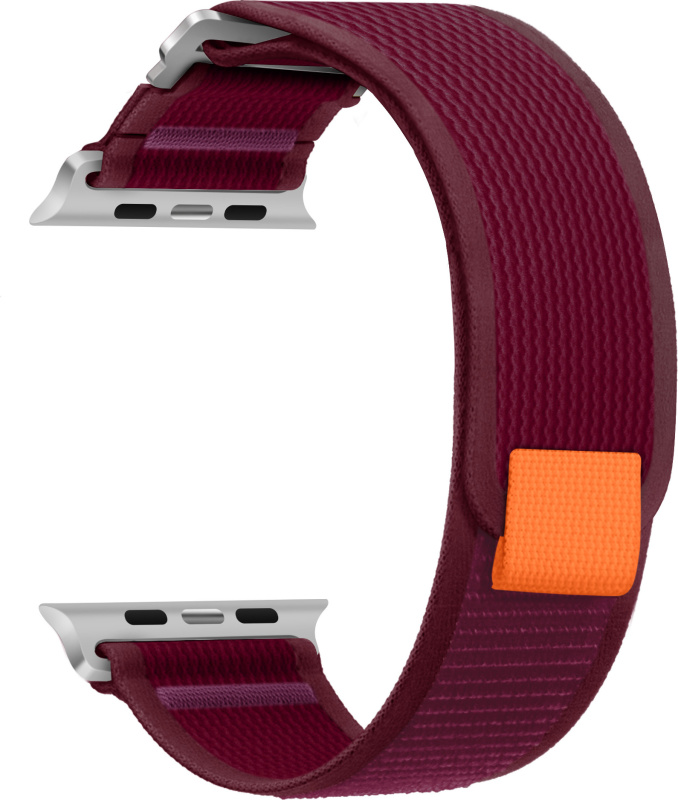 Nylonový řemínek se stahovacím poutkem a sponou pro Apple Watch 42/44/45/46/49mm Barva: Vínová