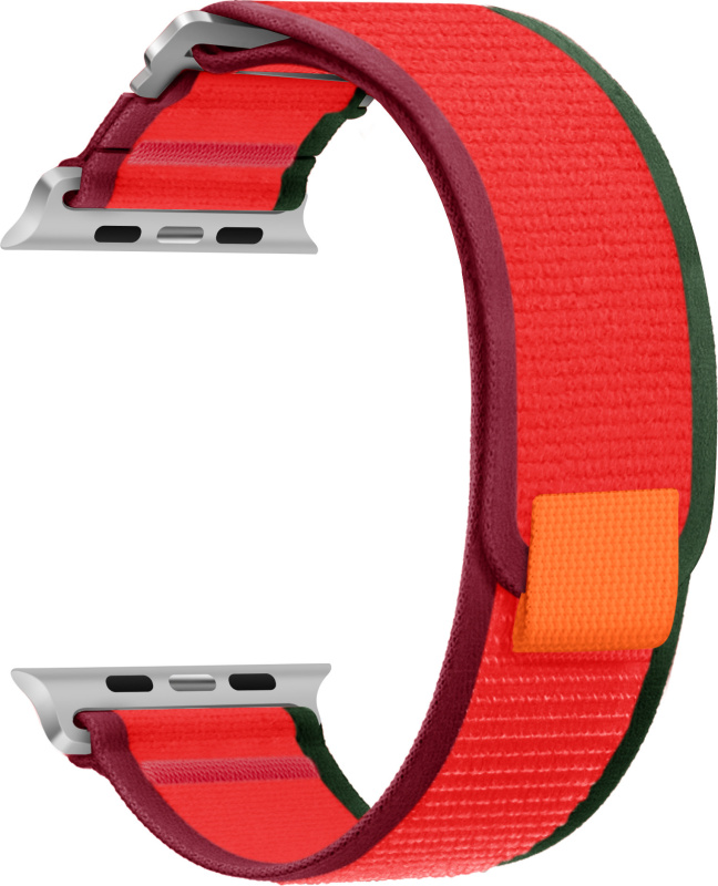 Nylonový řemínek se stahovacím poutkem a sponou pro Apple Watch 38/40/41/42(S10)mm Barva: Červeno-zelená