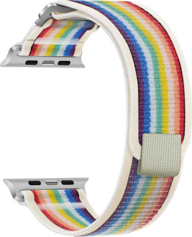 Nylonový řemínek se stahovacím poutkem a sponou pro Apple Watch 42/44/45/46/49mm Barva: Duhová