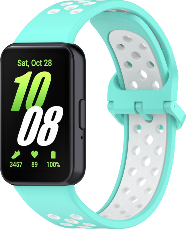 Perforovaný řemínek pro Samsung Galaxy Fit 3 Barevná varianta: Tyrkysovo-Bílý