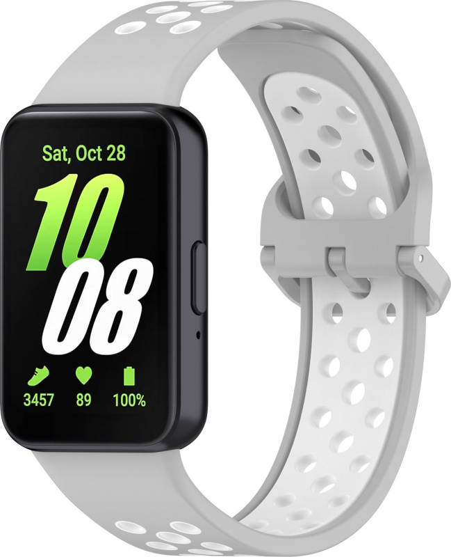 Perforovaný řemínek pro Samsung Galaxy Fit 3 Barevná varianta: Šedo-Bílý