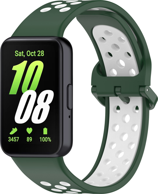 Perforovaný řemínek pro Samsung Galaxy Fit 3 Barevná varianta: Zeleno-bílý