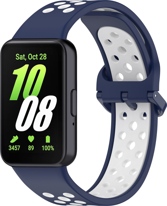 Perforovaný řemínek pro Samsung Galaxy Fit 3 Barevná varianta: Tmavěmodro-Bílý