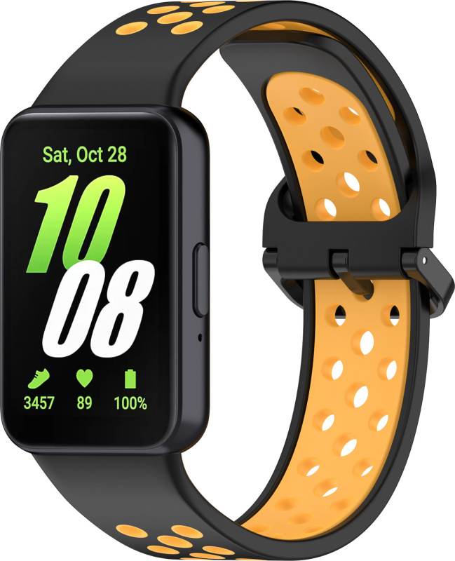 Perforovaný řemínek pro Samsung Galaxy Fit 3 Barevná varianta: Černo-žlutý