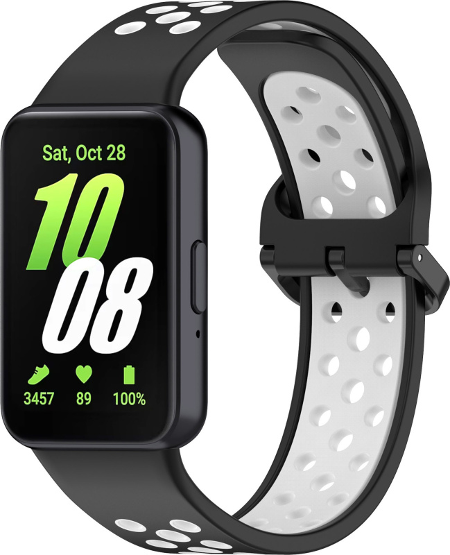 Perforovaný řemínek pro Samsung Galaxy Fit 3 Barevná varianta: Černo-Bílý