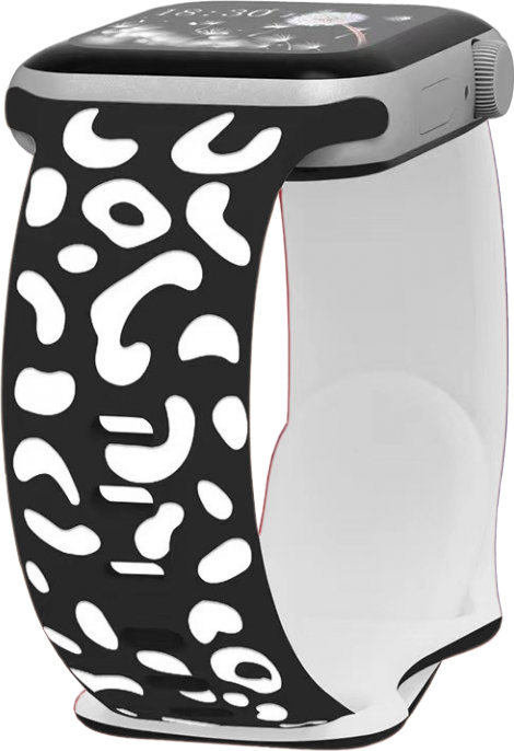 Gravírované zvířecí vzory řemínek pro Apple Watch 38/40/41/42(S10)mm Barva: Černo-bílá