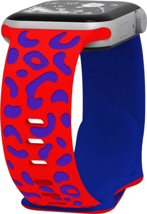 Gravírované zvířecí vzory řemínek pro Apple Watch 42/44/45/46/49mm Barva: Červeno-modrá