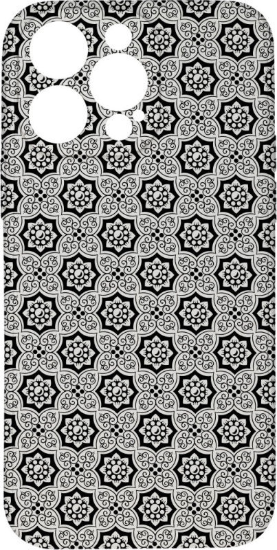 Kryt Květiny černý pro iPhone 15 Pro Max