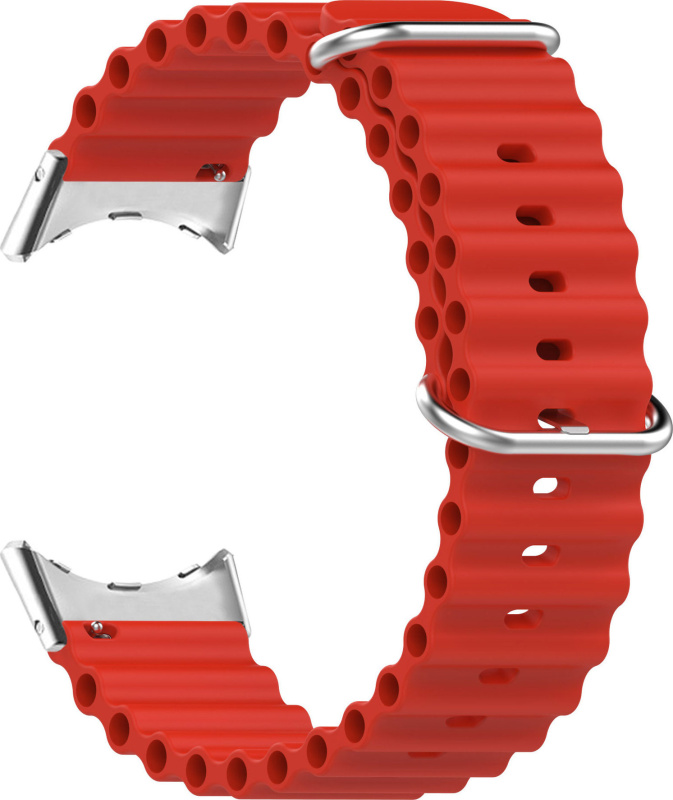 Vroubkovaný řemínek s přezkou pro Google Pixel Watch Barva náramku: Červená