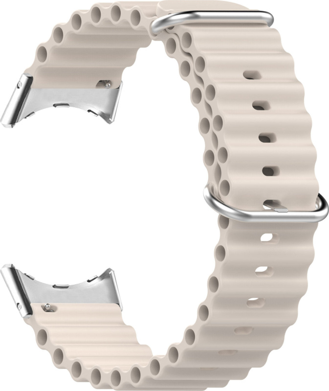 Vroubkovaný řemínek s přezkou pro Google Pixel Watch Barva náramku: Slonová kost