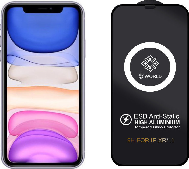 ESD 3D Ochranné tvrzené sklo na iPhone XR