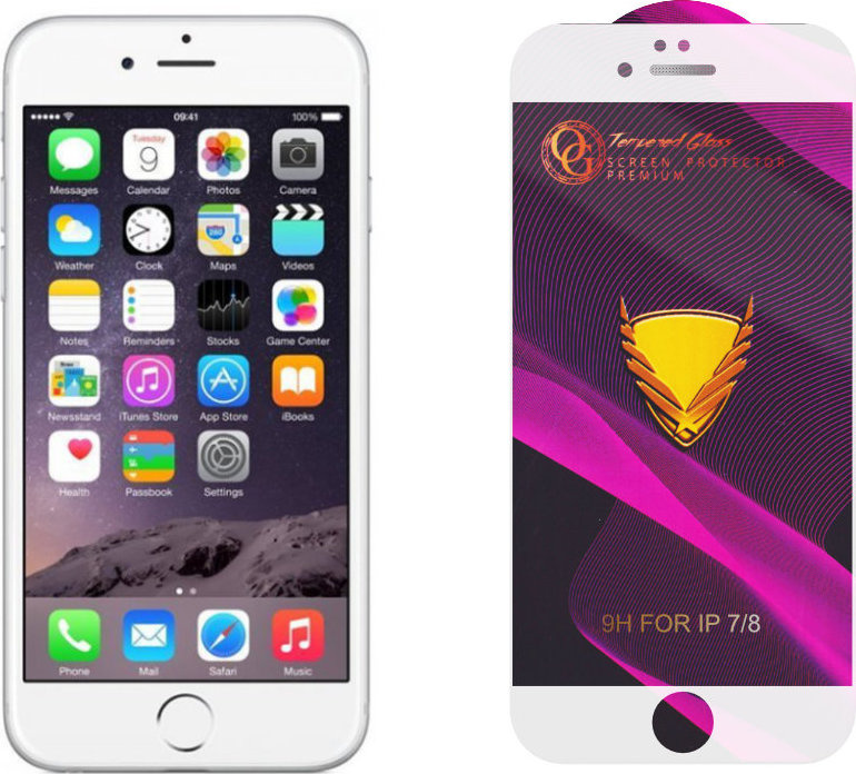 3D Ochranné tvrzené sklo bílé na iPhone 7/8