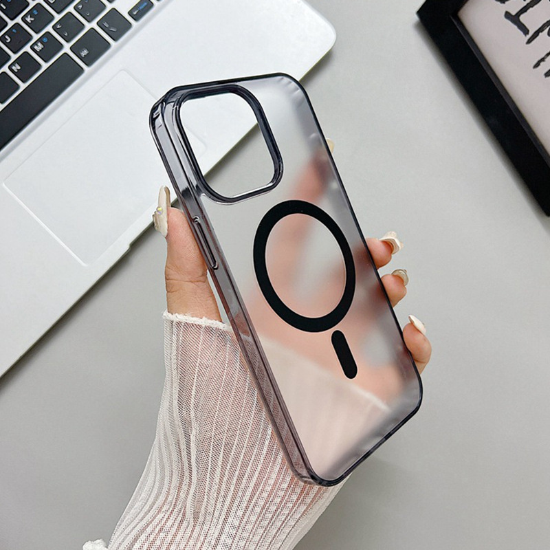 Magsafe průhledně černý kryt pro iPhone 15 Plus