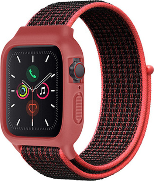 Nylonový set 2v1 pro Apple Watch 38/40/41/42(S10)mm Barevná varianta: Červeno-Černá
