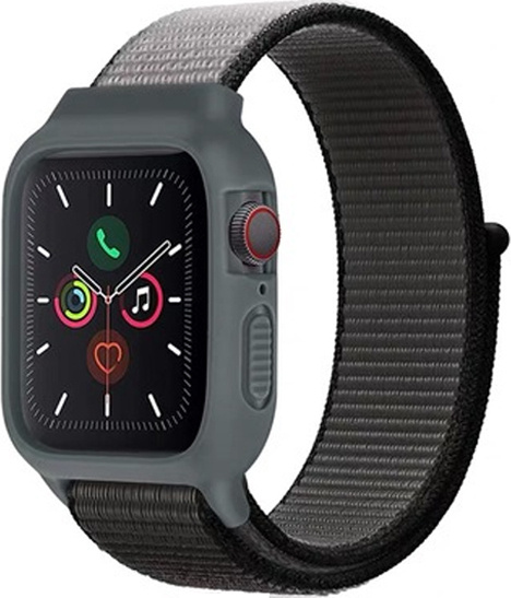 Nylonový set 2v1 pro Apple Watch 42/44/45mm Barevná varianta: Černo-Šedá