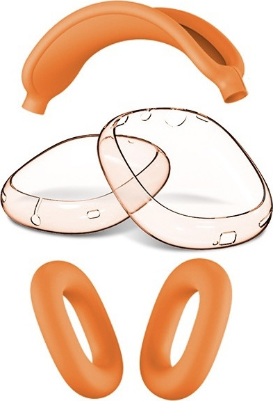 Silikonový průhledný set 3v1 pro Airpods Max Barva: Oranžová