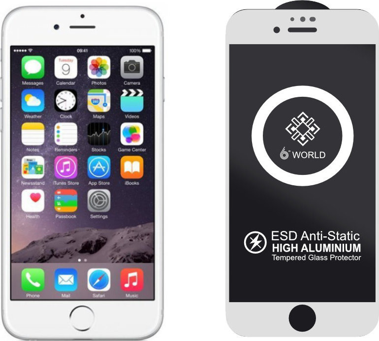 ESD 3D Ochranné tvrzené sklo bílé na iPhone 7/8