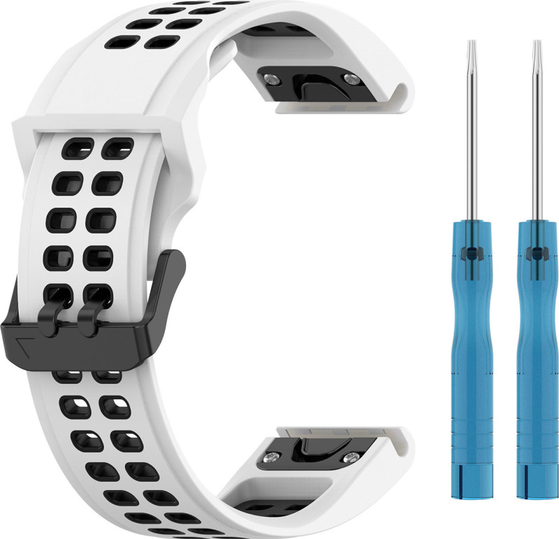 QuickFit perforovaný řemínek s přezkou 26mm Barevná varianta: Bílo-Černý