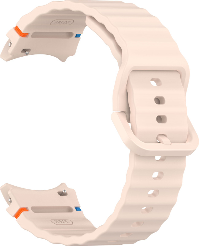 Vroubkovaný řemínek s barevnou přezkou pro Samsung Galaxy Watch 7 Barva náramku: Pískově růžová