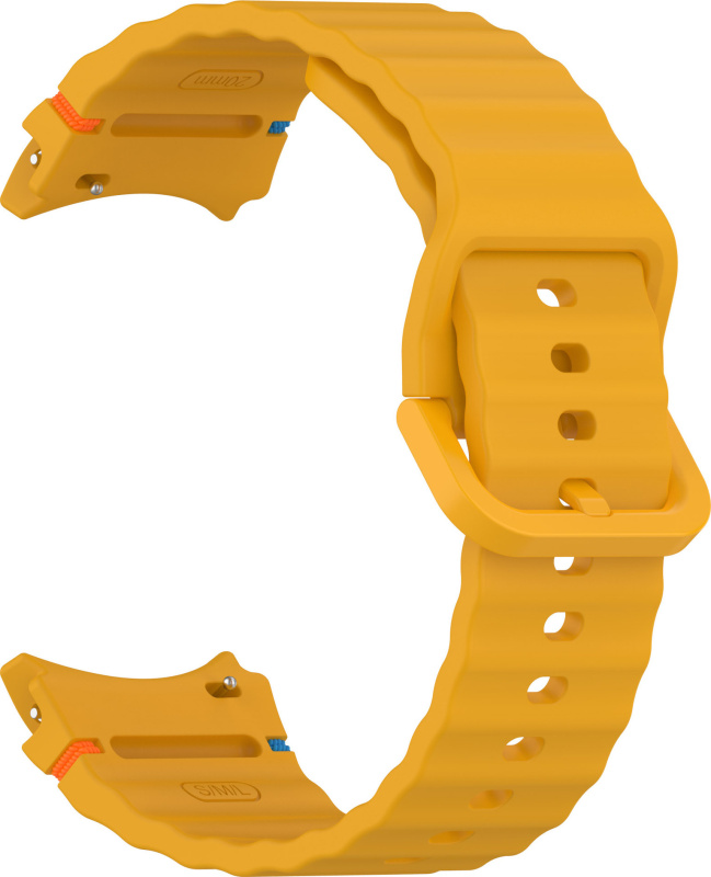 Vroubkovaný řemínek s barevnou přezkou pro Samsung Galaxy Watch 7 Barva náramku: Žluto-oranžová