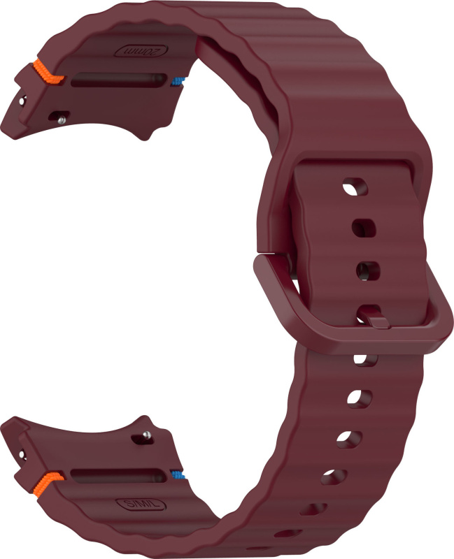 Vroubkovaný řemínek s barevnou přezkou pro Samsung Galaxy Watch 7 Barva náramku: Vínová