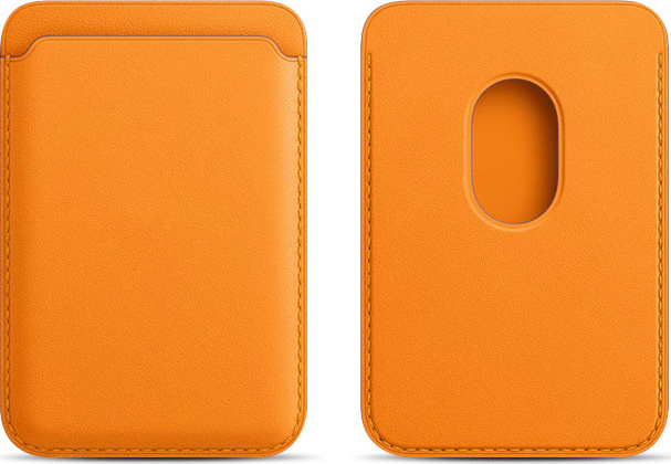 Magsafe magnetická koženková peněženka na telefon Barva: světle oranžová