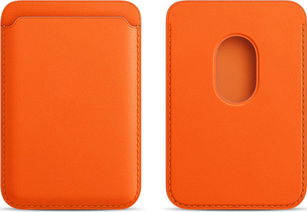 Magsafe magnetická koženková peněženka na telefon Barva: tmavě oranžová