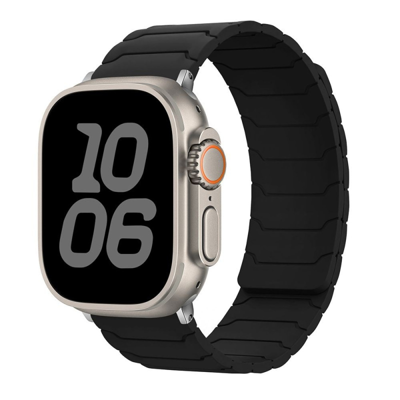 Silikonový magnetický řemínek pro Apple Watch 38/40/41/42(S10)mm Barva: černý