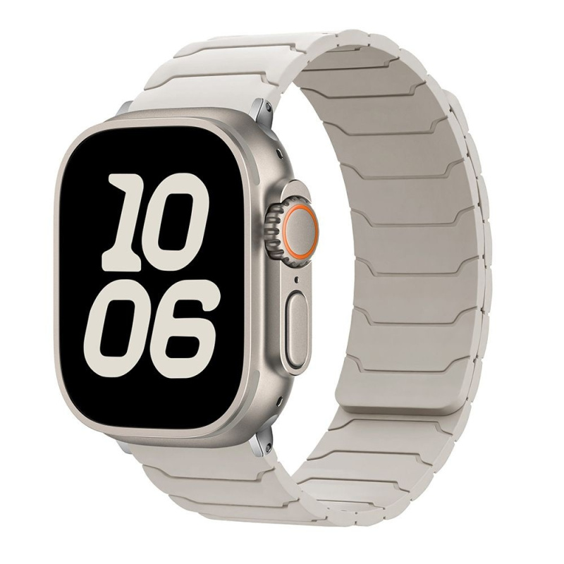 Silikonový magnetický řemínek pro Apple Watch 38/40/41/42(S10)mm Barva: Hvězdně bílý