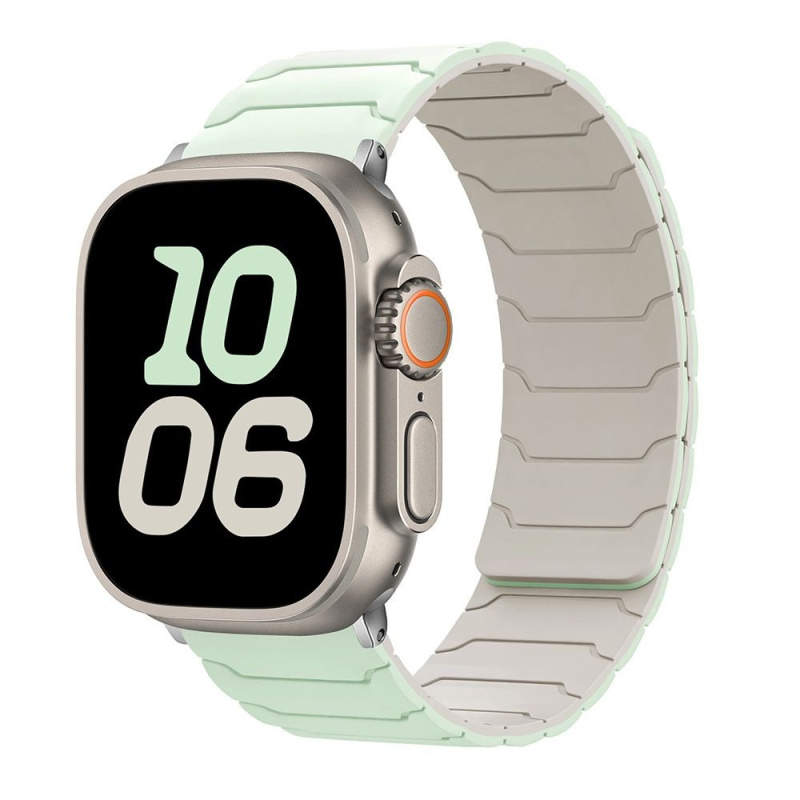Silikonový magnetický řemínek pro Apple Watch 42/44/45/46/49mm Barva: Mentolovo-bílý