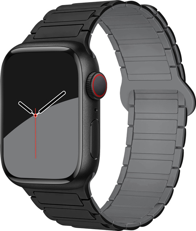 Dvojbarevný magnetický řemínek pro Apple Watch 38/40/41/42(S10)mm Barva: Černo-Šedý