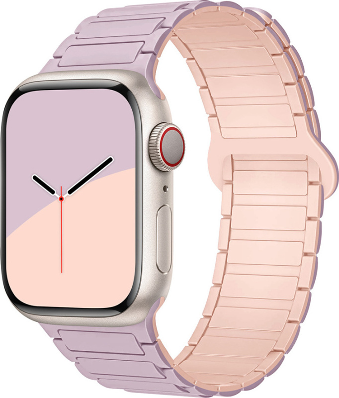 Dvojbarevný magnetický řemínek pro Apple Watch 38/40/41/42(S10)mm Barva: Fialovo-růžový
