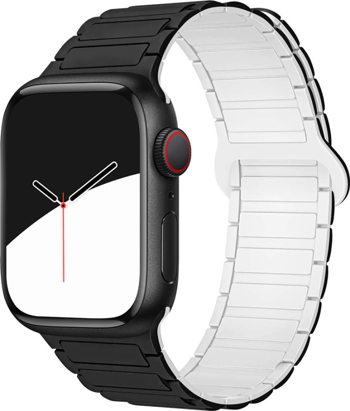 Dvojbarevný magnetický řemínek pro Apple Watch 38/40/41/42(S10)mm Barva: Černo-Bílý