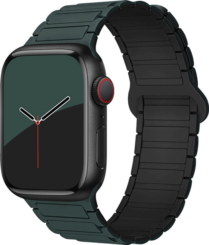 Dvojbarevný magnetický řemínek pro Apple Watch 38/40/41/42(S10)mm Barva: Tmavězeleno-černý