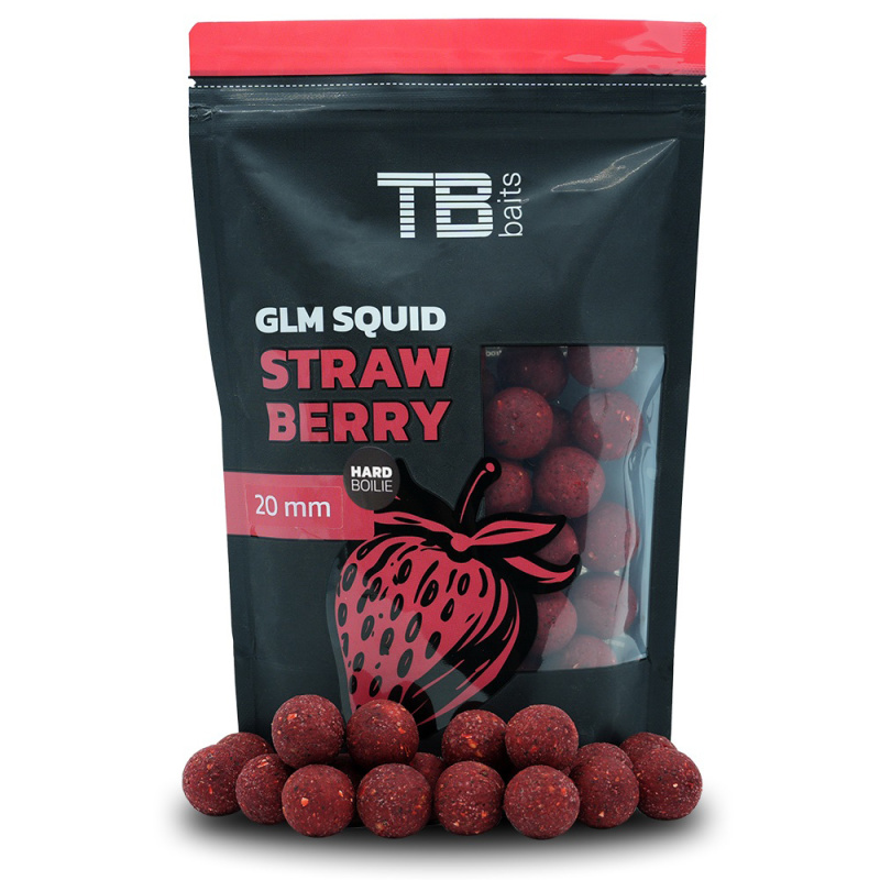Tb baits hard boilie glm squid strawberry - 250 g 24 mm