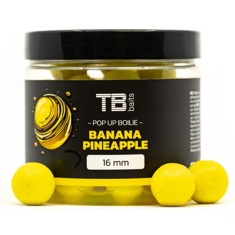 Tb baits plovoucí boilie pop-up yellow banana pineapple + nhdc 65 g-16 mm