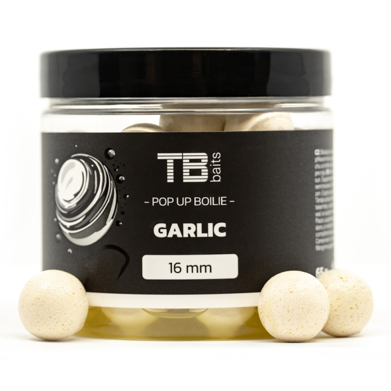 Tb baits plovoucí boilie pop-up white garlic + nhdc 65 g-16 mm